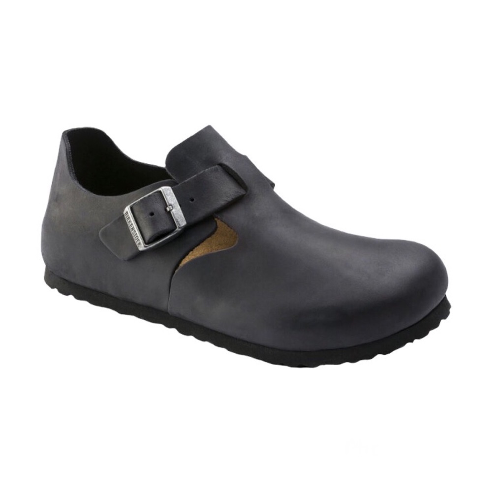 Birkenstock London black leather clogs / closed shoes size 37